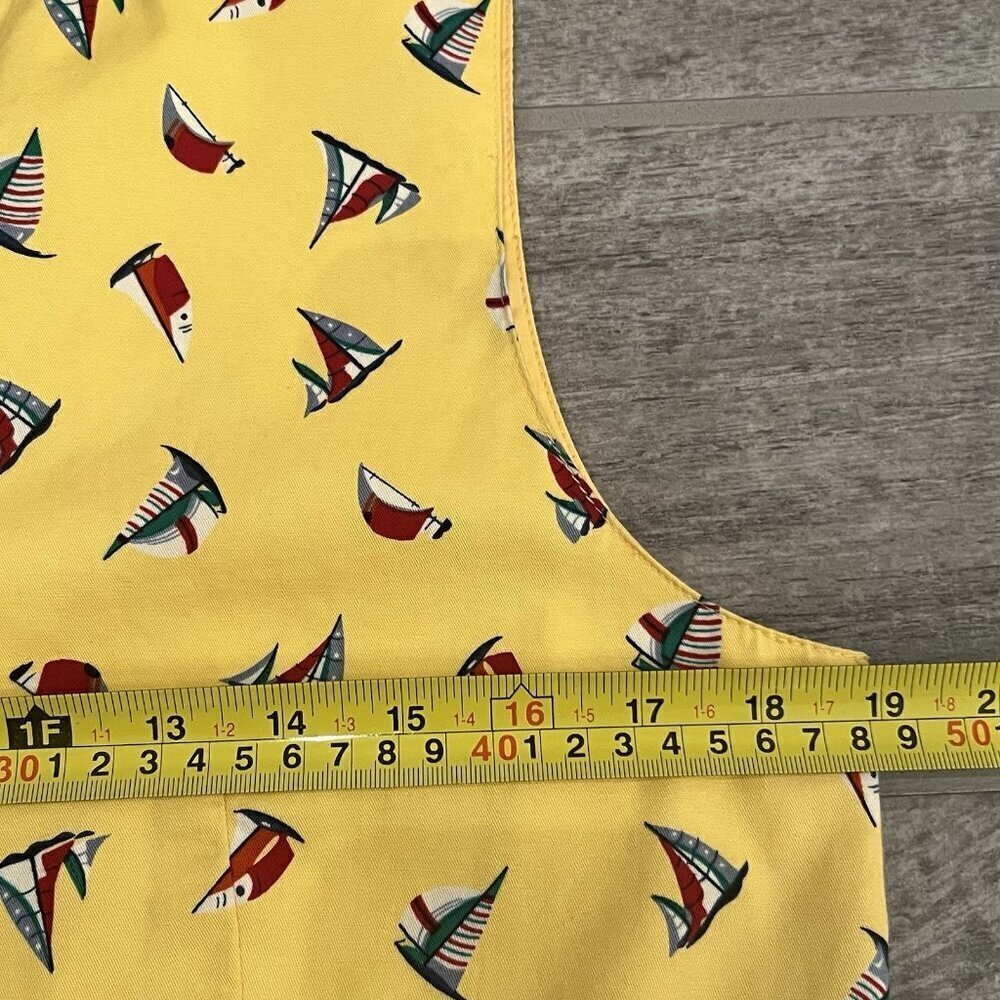 Vintage Lizsport Women’s Vest Size 8 Yellow Blue Red Sailboats Sailing 80s Lined - Picture 5 of 7
